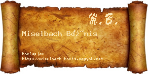 Miselbach Bónis névjegykártya